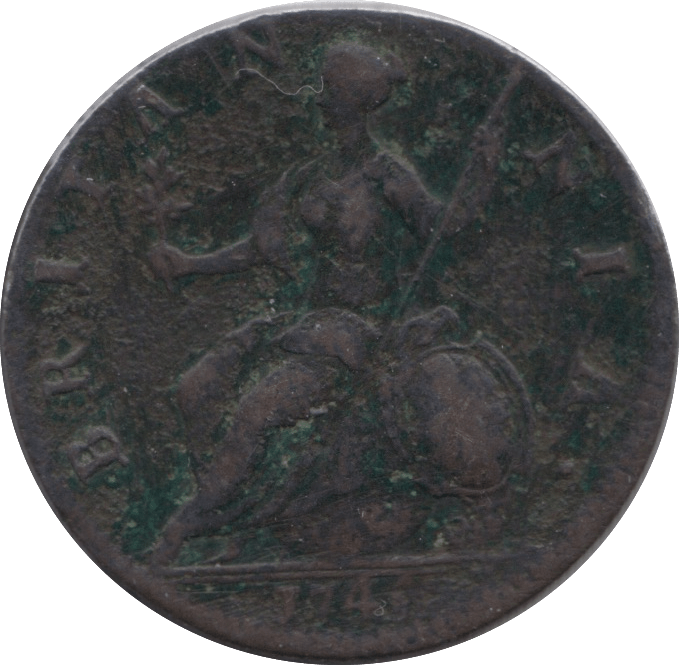 1745 HALFPENNY ( FINE ) - HALFPENNY - Cambridgeshire Coins