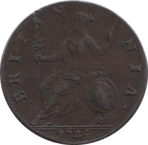 1745 HALFPENNY ( GVF ) - Halfpenny - Cambridgeshire Coins