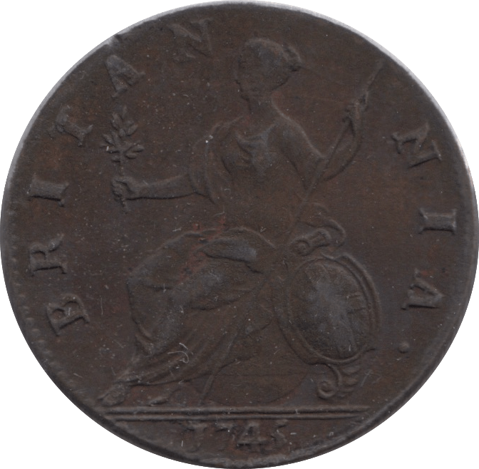 1745 HALFPENNY ( GVF ) - Halfpenny - Cambridgeshire Coins