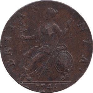 1745 HALFPENNY ( VF ) - Halfpenny - Cambridgeshire Coins