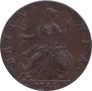 1745 HALFPENNY ( VF ) - Halfpenny - Cambridgeshire Coins