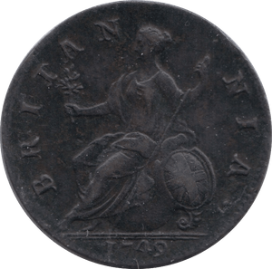 1749 HALFPENNY ( GVF ) - Halfpenny - Cambridgeshire Coins