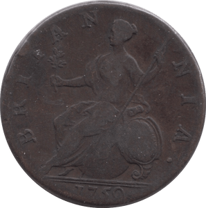 1750 HALFPENNY ( FINE ) - Halfpenny - Cambridgeshire Coins