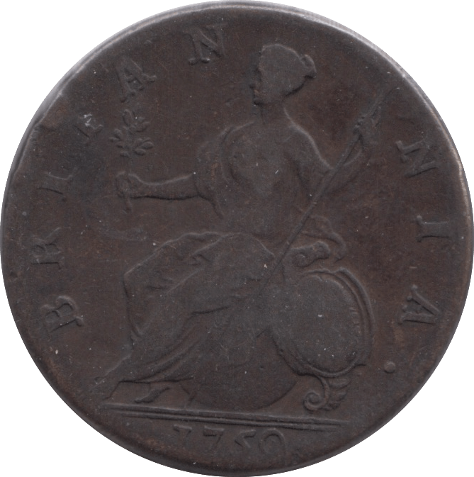 1750 HALFPENNY ( FINE ) - Halfpenny - Cambridgeshire Coins