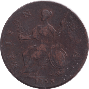 1753 HALFPENNY ( GF ) - HALFPENNY - Cambridgeshire Coins