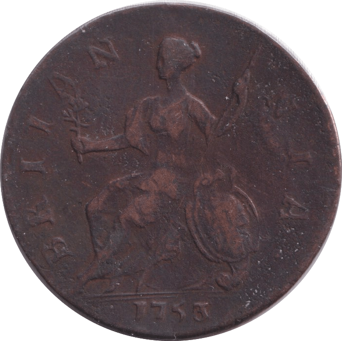 1753 HALFPENNY ( GF ) - HALFPENNY - Cambridgeshire Coins