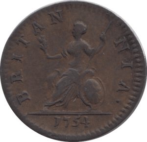 1754 FARTHING ( EF ) - Farthing - Cambridgeshire Coins