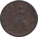 1754 FARTHING ( EF ) - Farthing - Cambridgeshire Coins