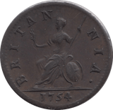 1754 FARTHING ( EF ) - Farthing - Cambridgeshire Coins