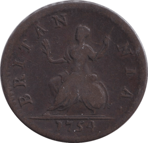 1754 FARTHING ( FINE ) - FARTHING - Cambridgeshire Coins