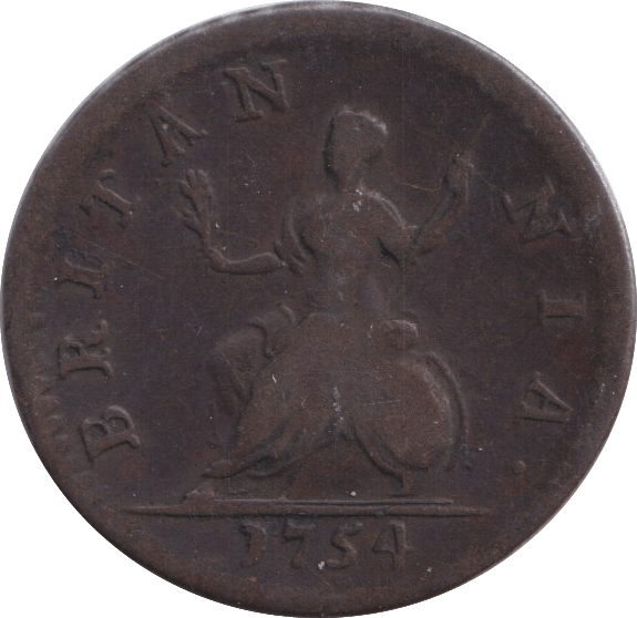 1754 FARTHING ( FINE ) - FARTHING - Cambridgeshire Coins