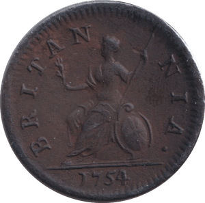 1754 FARTHING ( GVF ) - FARTHING - Cambridgeshire Coins