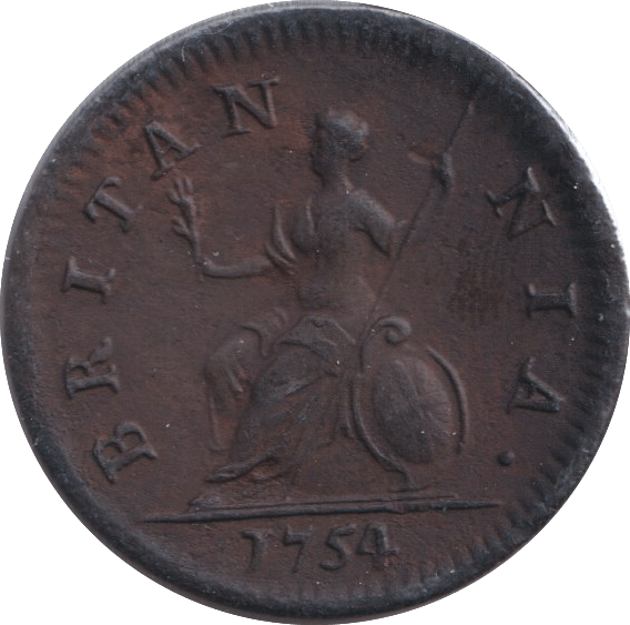 1754 FARTHING ( GVF ) - FARTHING - Cambridgeshire Coins