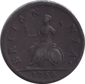 1754 FARTHING ( GVF ) - FARTHING - Cambridgeshire Coins