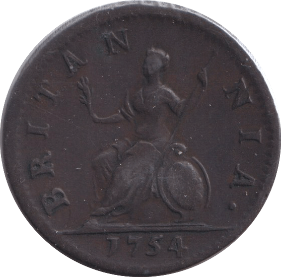 1754 FARTHING ( GVF ) - FARTHING - Cambridgeshire Coins