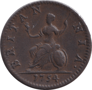 1754 FARTHING ( VF ) - FARTHING - Cambridgeshire Coins