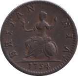 1754 FARTHING ( VF ) - FARTHING - Cambridgeshire Coins