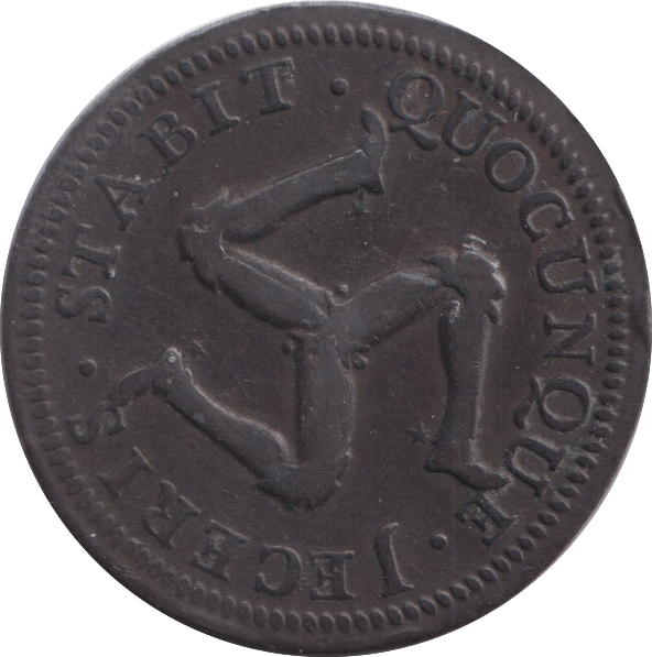 1758 HALFPENNY ISLE OF MAN - WORLD COINS - Cambridgeshire Coins