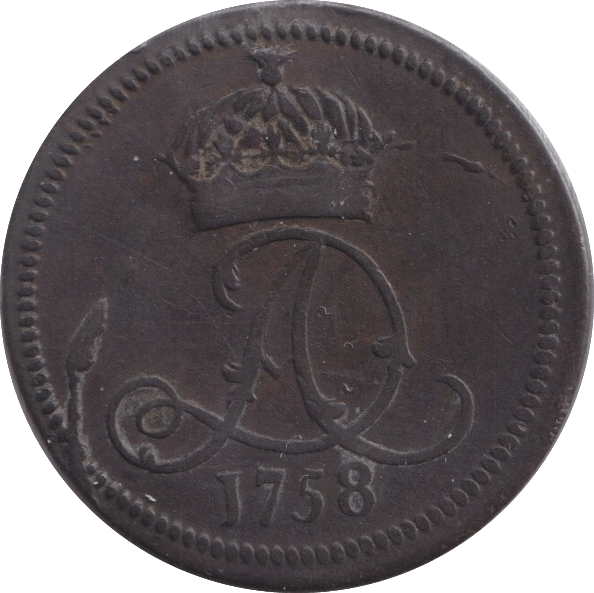 1758 HALFPENNY ISLE OF MAN - WORLD COINS - Cambridgeshire Coins