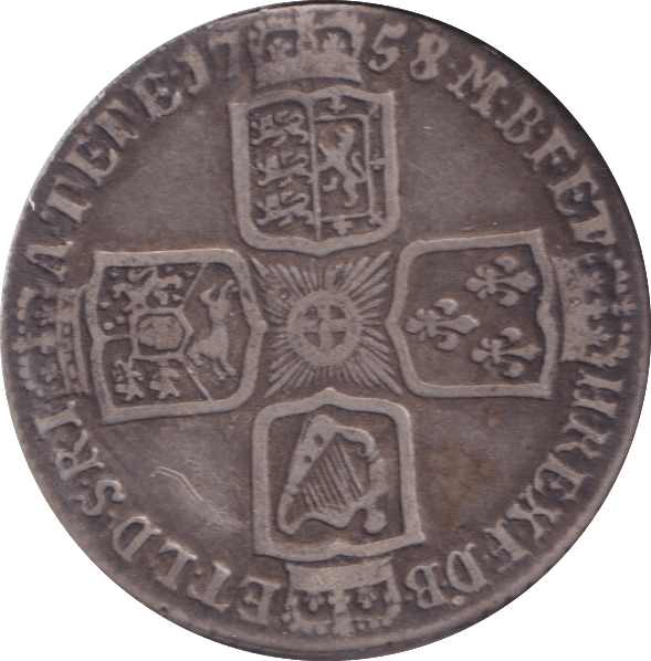 1758 SHILLING ( FINE ) - Shilling - Cambridgeshire Coins