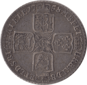 1758 SHILLING ( VF ) - SHILLING - Cambridgeshire Coins