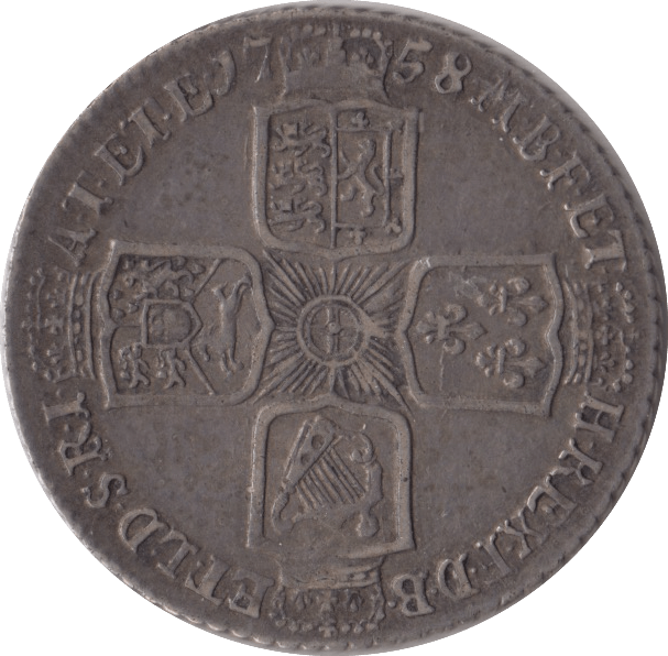 1758 SHILLING ( VF ) - SHILLING - Cambridgeshire Coins