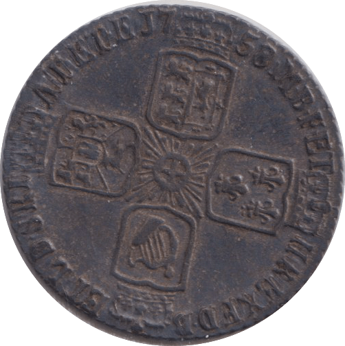 1758 SIXPENCE ( EF ) - SIXPENCE - Cambridgeshire Coins