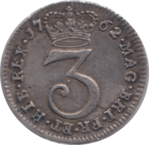 1762 MAUNDY THREE PENCE ( GVF ) - MAUNDY THREEPENCE - Cambridgeshire Coins
