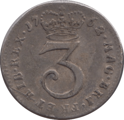 1762 MAUNDY THREE PENCE ( VF ) 3 - MAUNDY THREEPENCE - Cambridgeshire Coins