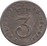 1762 MAUNDY THREE PENCE ( VF ) 3 - MAUNDY THREEPENCE - Cambridgeshire Coins