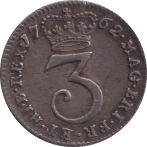 1762 MAUNDY THREEPENCE ( EF ) - MAUNDY THREEPENCE - Cambridgeshire Coins