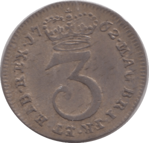 1762 MAUNDY THREEPENCE ( EF ) - MAUNDY THREEPENCE - Cambridgeshire Coins