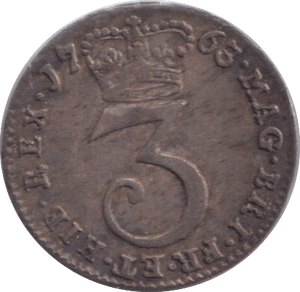 1763 MAUNDY THREEPENCE ( EF ) - MAUNDY THREEPENCE - Cambridgeshire Coins