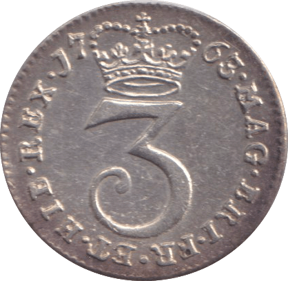 1763 THREEPENCE ( AUNC ) - WORLD COINS - Cambridgeshire Coins