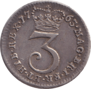 1763 THREEPENCE ( GVF ) - THREEPENCE - Cambridgeshire Coins