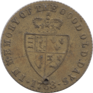 1768 HALF GUINEA GAMING TOKEN - GAMING TOKEN - Cambridgeshire Coins