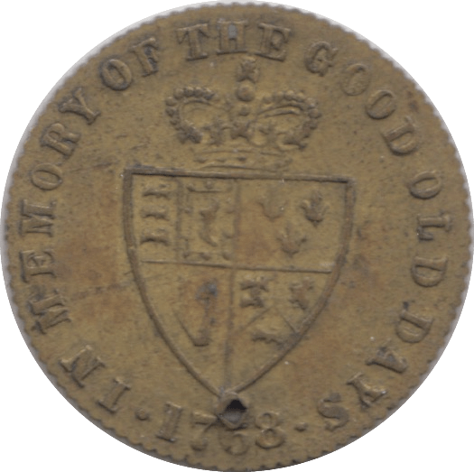 1768 HALF GUINEA GAMING TOKEN - GAMING TOKEN - Cambridgeshire Coins