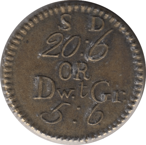 1772 BRITISH GOLD GUINEA SCALE WEIGHT - COUNTER WEIGHTS - Cambridgeshire Coins