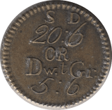 1772 BRITISH GOLD GUINEA SCALE WEIGHT - COUNTER WEIGHTS - Cambridgeshire Coins