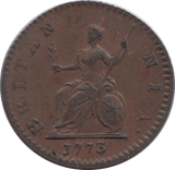 1773 FARTHING ( EF ) - Farthing - Cambridgeshire Coins