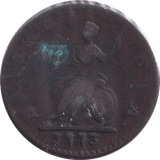 1773 FARTHING ( GF ) - FARTHING - Cambridgeshire Coins