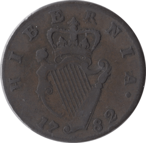 1782 HALFPENNY IRELAND - WORLD COINS - Cambridgeshire Coins