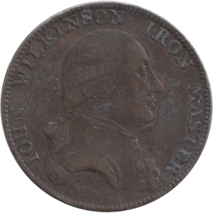 1787 HALFPENNY TOKEN WILKINSON IRONWORKS SHROPSHIRE - HALFPENNY TOKENS - Cambridgeshire Coins