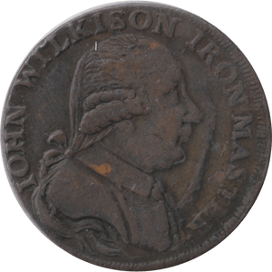 1787 HALFPENNY TOKEN WILKINSON IRONWORKS SHROPSHIRE - HALFPENNY TOKENS - Cambridgeshire Coins