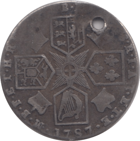 1787 SIXPENCE ( FINE ) HOLED - Sixpence - Cambridgeshire Coins