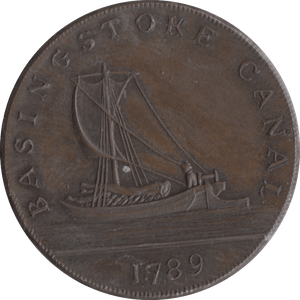 1789 HALFPENNY TOKEN BASINGSTOKE CANAL - OTHER TOKENS - Cambridgeshire Coins