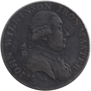 1790 HALFPENNY TOKEN WILKINSON IRONWORKS SHROPSHIRE - HALFPENNY TOKENS - Cambridgeshire Coins