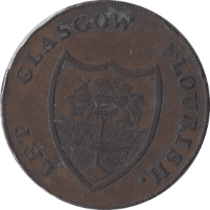 1791 HALFPENNY TOKEN GLASGOW - HALFPENNY TOKENS - Cambridgeshire Coins