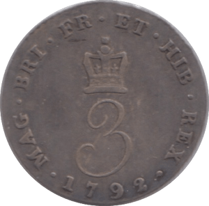 1792 MAUNDY THREEPENCE ( VF ) - MAUNDY THREEPENCE - Cambridgeshire Coins