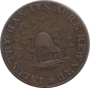 1793 CAMBRIDGE FARTHING TOKEN ISACC NEWTON - FARTHING TOKEN - Cambridgeshire Coins